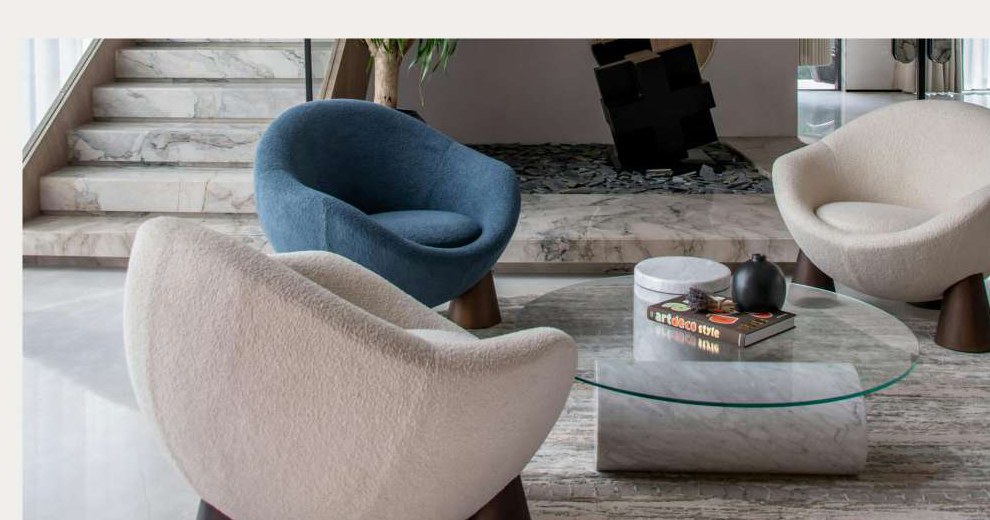 Sculptural designer armchairs