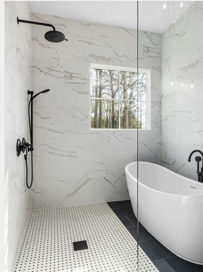 Marble bathroom surfaces
